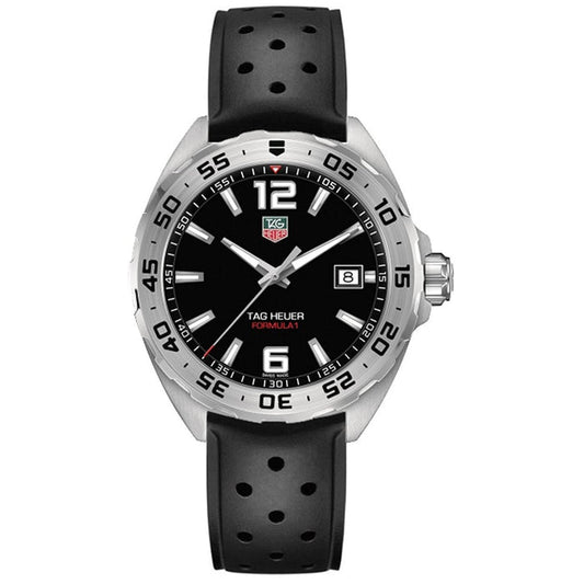 Tag Heuer Formula 1 Quartz Black Dial Black Rubber Strap Watch for Men - WAZ1112.FT8023