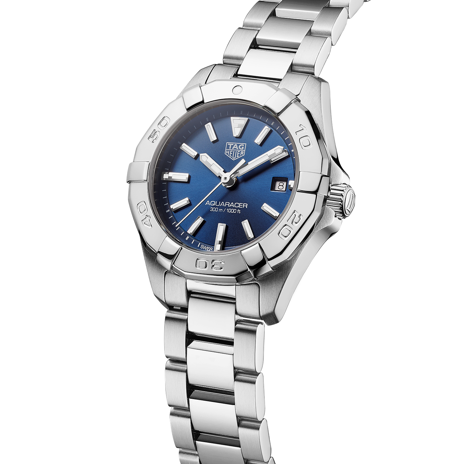 Tag Heuer Aquaracer Quartz Blue Dial Silver Steel Strap Watch for Women - WBD1412.BA0741