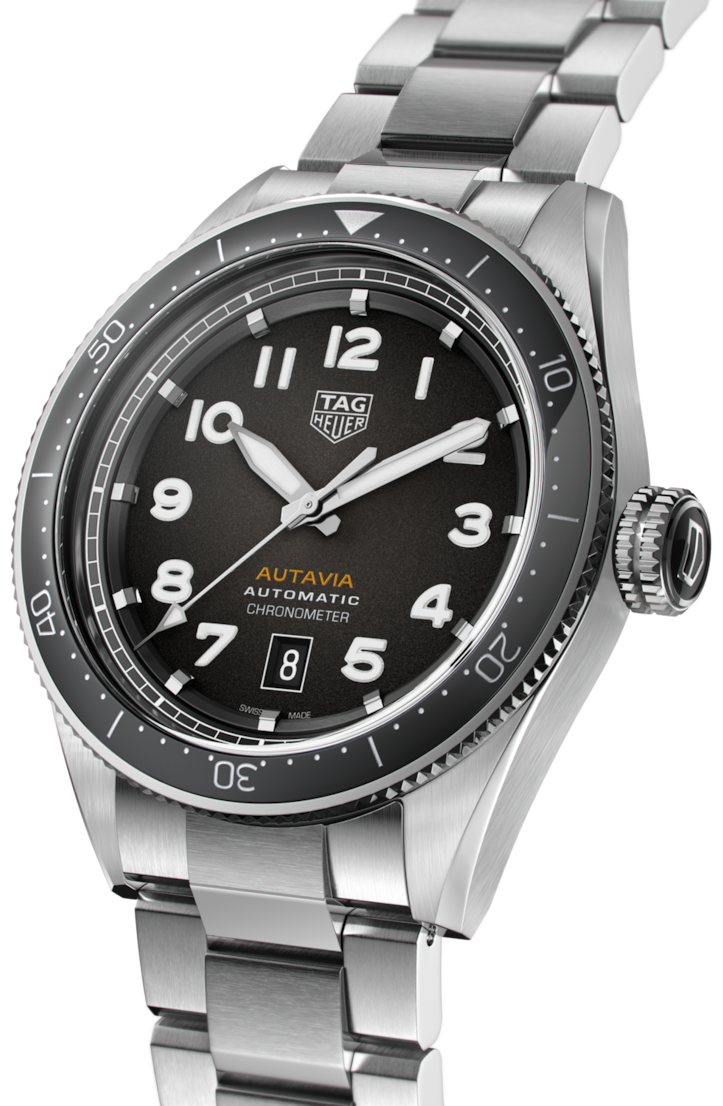 Tag Heuer Autavia Isograph Automatic Grey Dial Silver Steel Strap Watch for Men - WBE5110.EB0173