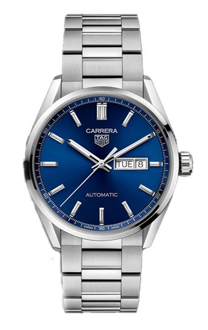 Tag Heuer Carrera Day Date Blue Dial Silver Steel Strap Watch for Women - WBN2012.BA0640