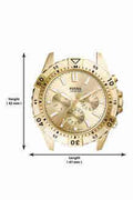 Fossil Garrett Chronograph Gold Dial Gold Steel Strap Watch for Men - FS5772