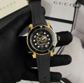 Gucci Dive Black Dial Black Rubber Strap Watch For Men - YA136219