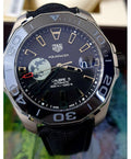 Tag Heuer Aquaracer Calibre 5 Moon Black Dial Black Nylon Strap Watch for Men - WAY201J.FC6370