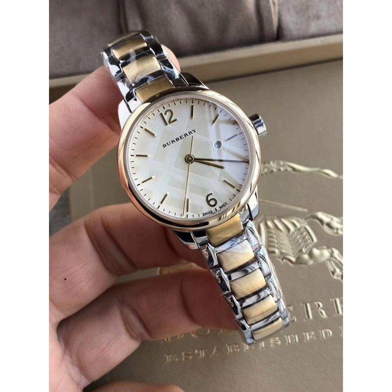 Burberry The Classic Gold Dial Two Tone Steel Strap Watch for Women - BU10118