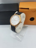 Burberry Heritage Gold Dial Black Leather Strap Watch for Men - BU2353