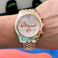Michael Kors Lexington Rose Gold Dial Rose Gold Steel Strap Watch for Men - MK8580