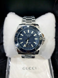 Gucci Dive Quartz Blue Dial Silver Steel Strap Watch For Men - YA136311