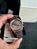 Emporio Armani Sportivo Chronograph Brown Dial Brown Silicone Strap Watch For Men - AR5891