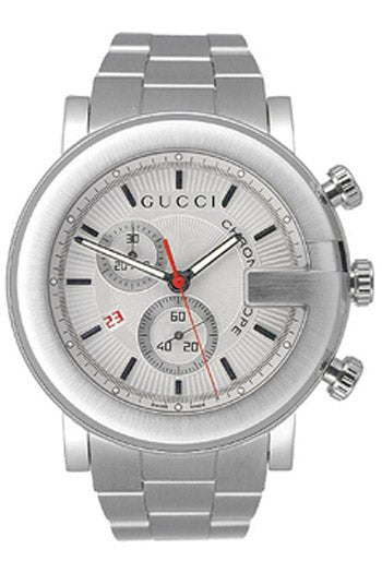 Gucci G Chrono 101 Series White Dial Silver Steel Strap Watch For Men - YA101339
