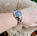 Gucci Le Marche Des Merveilles Black Dial Black Leather Strap Unisex Watch - YA1264007