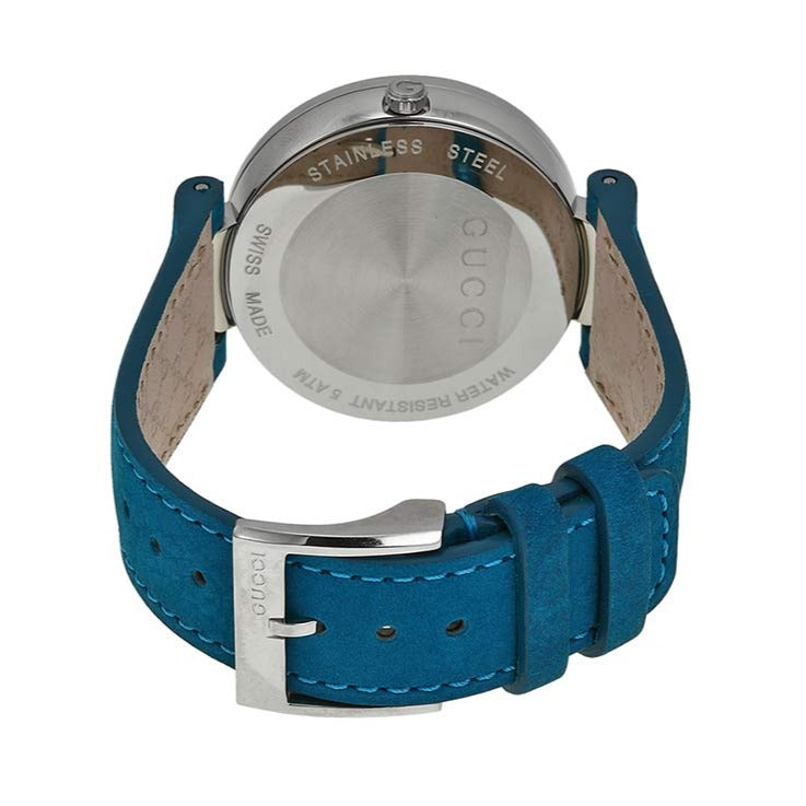 Gucci Interlocking G Quartz Blue Dial Blue Leather Strap Watch For Women - YA133315