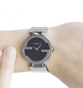 Gucci Interlocking G Black Dial Silver Steel Strap Watch For Women - YA133502