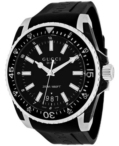 Gucci Dive Analog Quartz Black Dial Black Rubber Strap Watch For Men -  YA136204