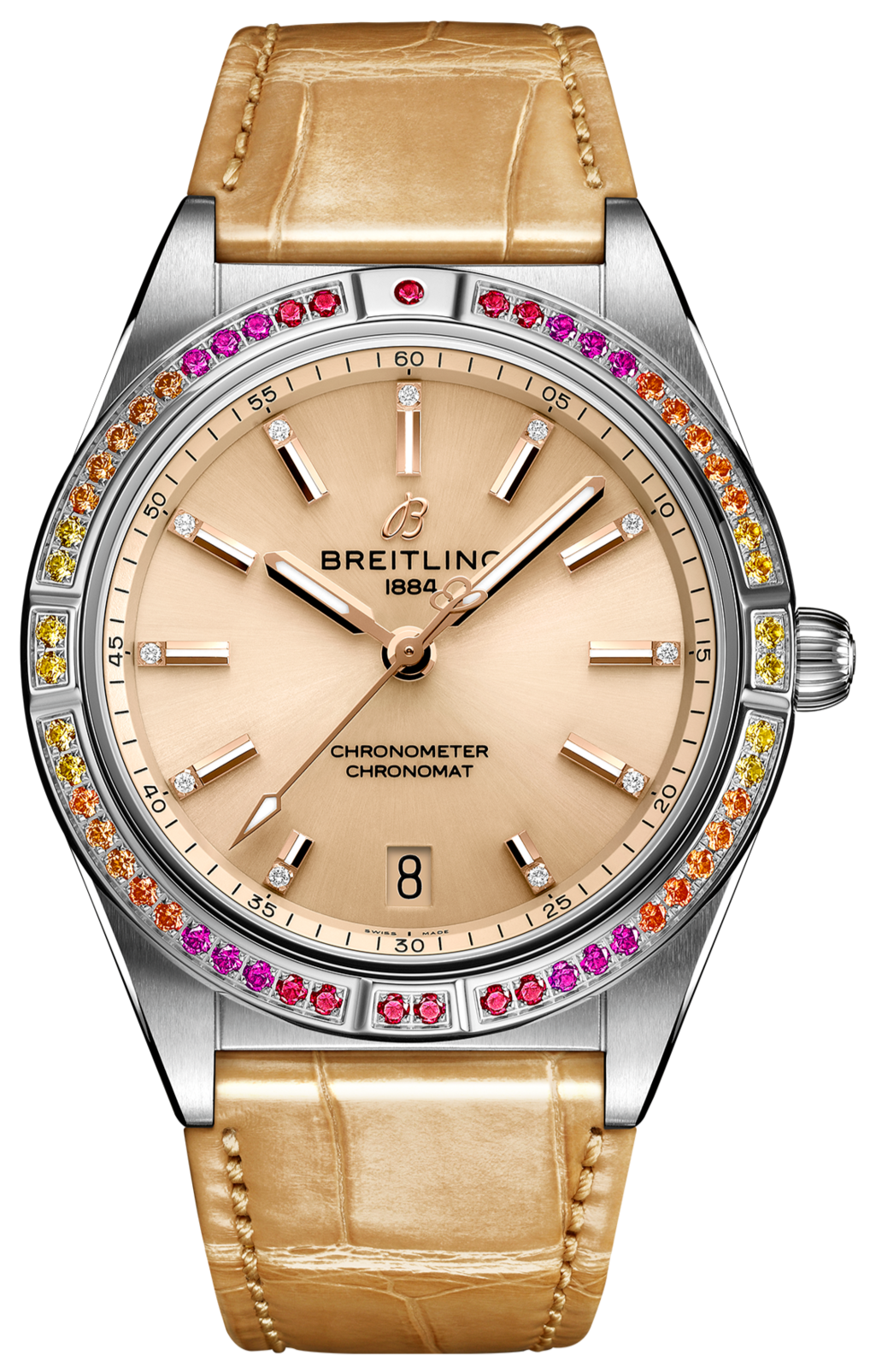 Breitling Chronomat Automatic 36 South Sea Brown Dial Brown Leather Strap Watch for Women - A10380611A1P1