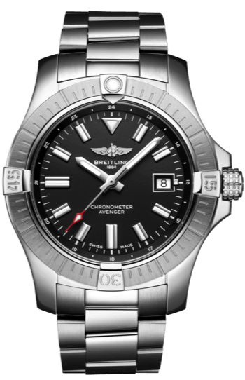 Breitling Avenger Automatic 43mm Black Dial Silver Steel Strap Watch for Men - A17318101B1A1