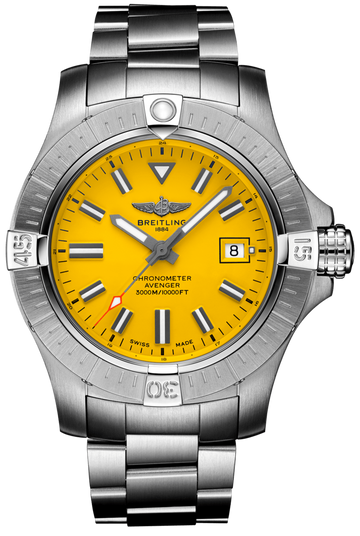 Breitling Avenger Automatic 45mm Seawolf Yellow Dial Silver Steel Strap Strap Watch for Men - A17319101/1A1