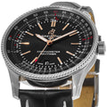 Breitling Automatic 41mm Black Dial Black Leather Strap Watch for Men - A17326241B1P1