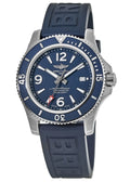 Breitling Superocean 44mm Automatic Blue Dial Blue Rubber Strap Watch for Men - A17367D81C1S2