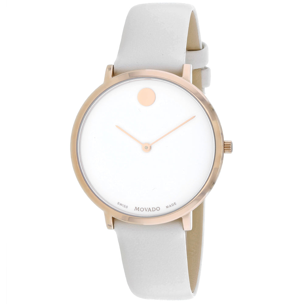 Movado Museum 70th Anniversary Special Edition White Dial White Rubber Strap Watch For Women - 0607139