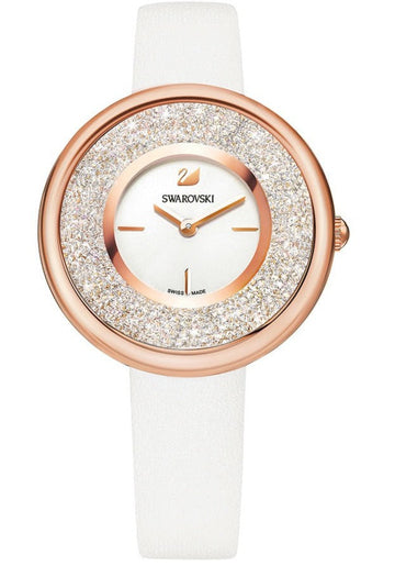 Swarovski Crystalline Pure White Dial White Leather Strap Watch for Women - 5376083