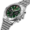 Breitling Chronomat B01 42 Green Dial Silver Steel Strap Watch for Men - AB0134101L1A1