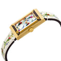 Gucci G Frame Mother of Pearl Dial White Leather Strap Watch For Women - YA147407