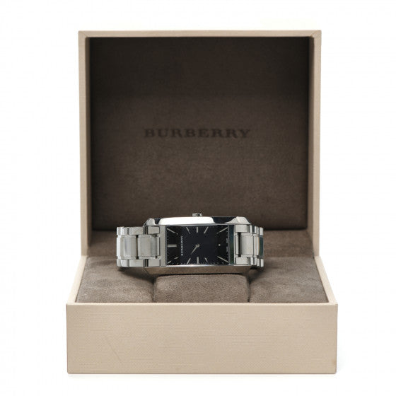 Burberry Heritage Black Dial Silver Steel Strap Watch For Women - BU9401