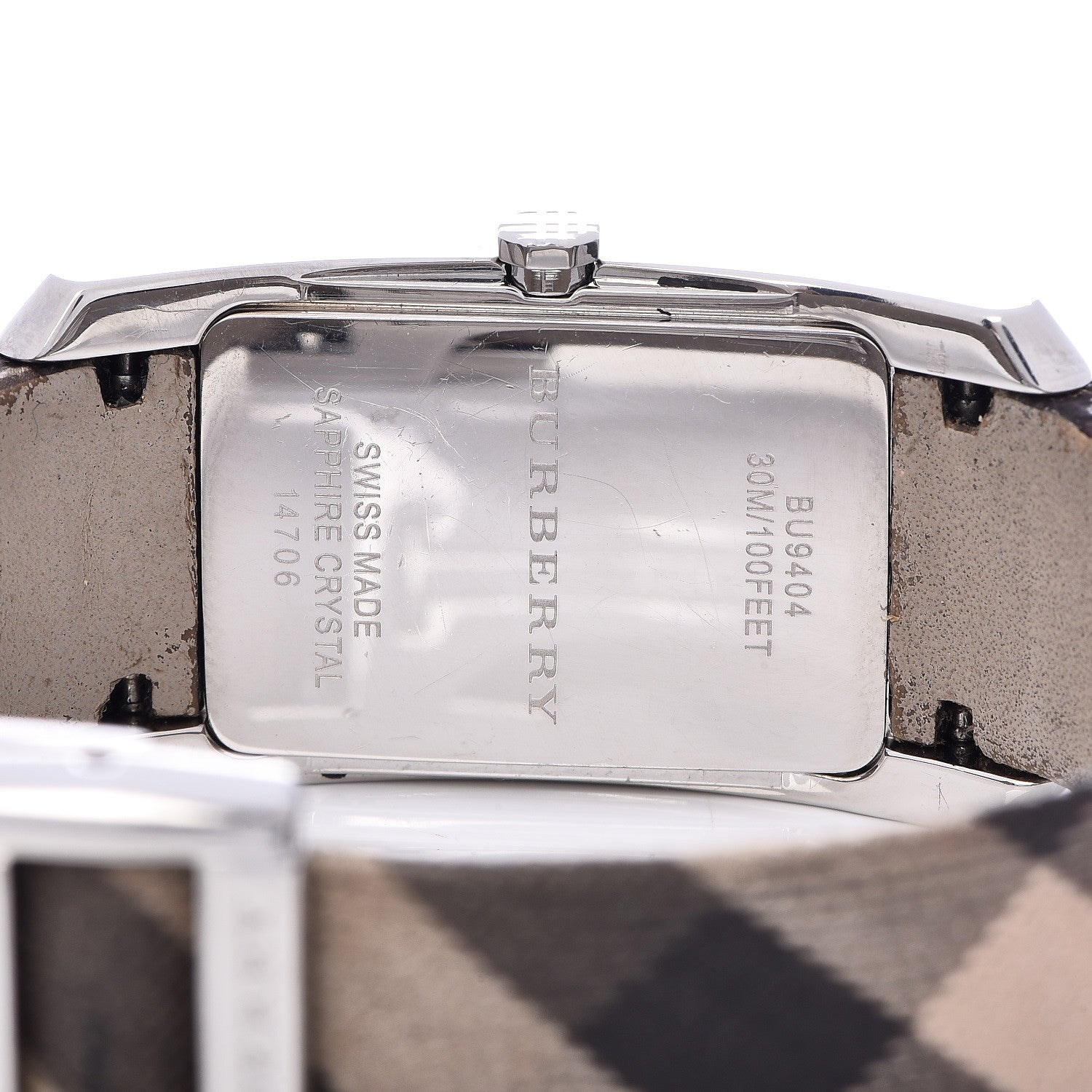 Burberry Nova Check Silver Dial Two Tone Leather Strap Watch For Women - BU9404