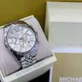 Michael Kors Lexington Silver Dial Silver Steel Strap Watch for Men - MK8405