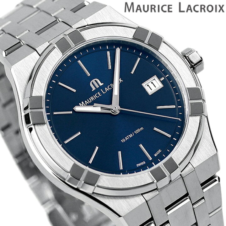 Maurice Lacroix Aikon Date Blue Dial Silver Steel Strap Watch for Men - AI1108-SS002-430-1