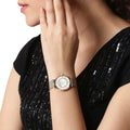 Emporio Armani Gianni T Bar Mother of Pearl Dial Gold Mesh Bracelet Watch For Women - AR11321