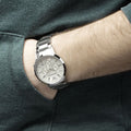 Emporio Armani Renato Chronograph White Dial Silver Steel Strap Watch For Men - AR2458