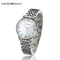 Emporio Armani Classic Quartz Mother of Pearl Dial Silver Steel Strap Watch For Women - AR1602