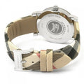 Burberry The City Nova Silver Dial Beige Leather Strap Watch for Women - BU9022