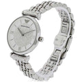 Emporio Armani Gianni T Bar White Crystal Pave Dial Silver Steel Strap Watch For Women - AR1925