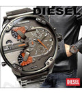 Diesel Mr Daddy 2.0 Chronograph Grey Dial Grey Steel Strap Watch For Men - DZ7315