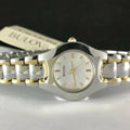Bulova Classic White Dial Two Tone Steel Strap Watch for Women - 98T84