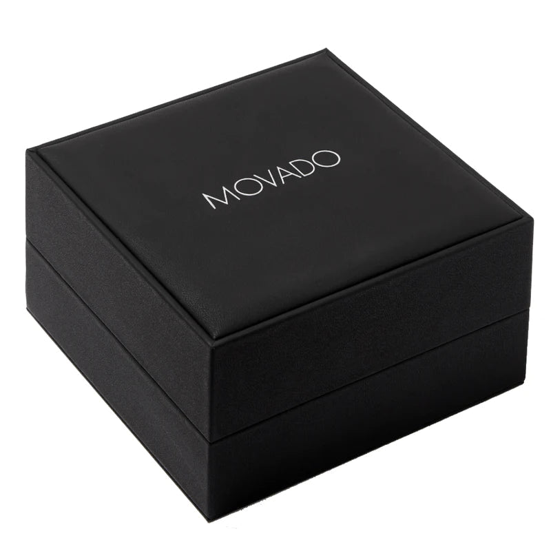 Movado Series 800 Black Dial Black Steel Strap Watch For Men - 2600143