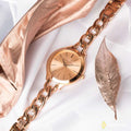 Michael Kors Slim Runway Rose Gold Dial Rose Gold Steel Strap Watch for Women - MK3223