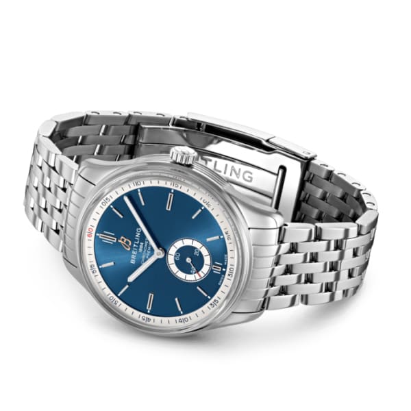 Breitling Premier Automatic 40mm Blue Dial Silver Steel Strap Watch for Men - A37340351C1A1