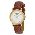 Tissot Everytime Desire Small White Dial Maroon Leather Strap Watch For Women - T109.210.36.031.00