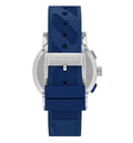 Burberry City Sport Chronograph White Dial Blue Rubber Strap Watch For Men - BU9808