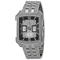 Bulova Crystal Collection Black Dial Silver Steel Strap Watch for Men - 98C108