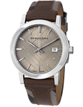Burberry The City Grey Dial Brown Leather Strap Watch for Men - BU9020