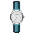 Burberry White Dial Turquoise Leather Strap Watch for Women - BU9120