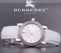 Burberry The City Diamonds White Dial White Leather Strap Watch for Women - BU9221