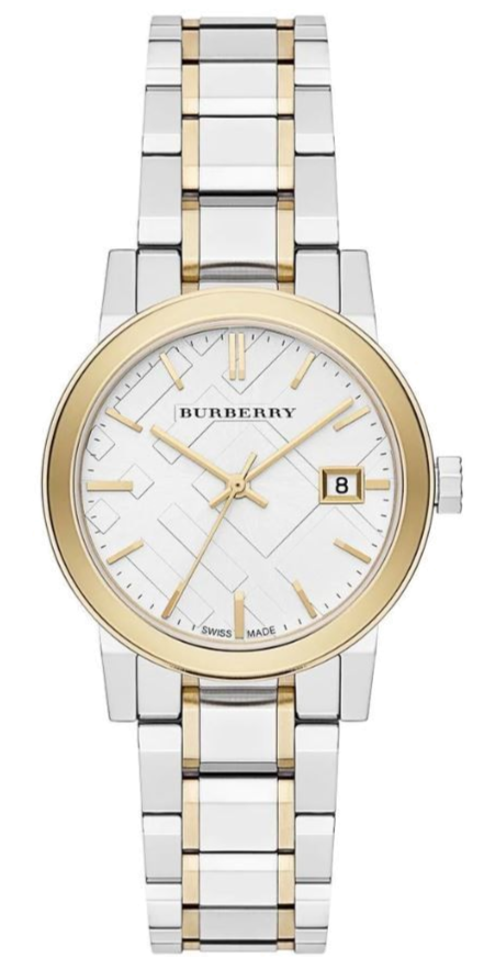 Burberry The City Silver Dial Two Tone Steel Strap Watch for Women - BU9217