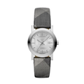 Burberry Heritage Silver Dial Grey Leather Strap Watch for Women - BU1873