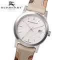 Burberry The City White Dial Beige Leather Strap Watch for Women - BU9132