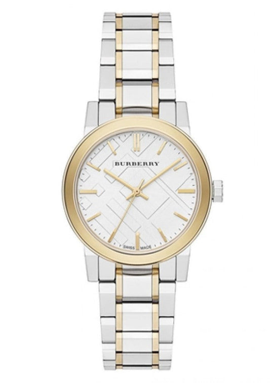 Burberry The City Silver Dial Two Tone Steel Strap Watch for Women - BU9217